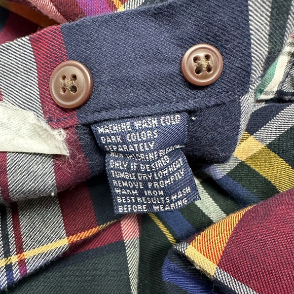 Vintage Chaps Ralph Lauren Shirt Mens Sz L Multicolor Plaid Long Sleeve U9 - Picture 6 of 6